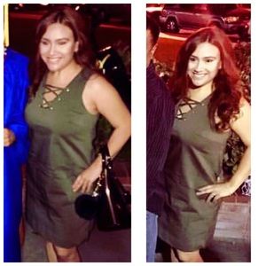 Hunter green cross cross sleeveless dress-Target